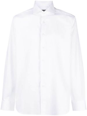 Corneliani cutaway-collar button-up shirt - White