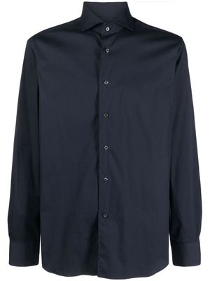 Corneliani cutaway collar long-sleeve shirt - Blue