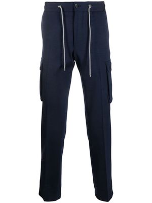 Corneliani drawstring-fastening straight-leg trousers - Blue