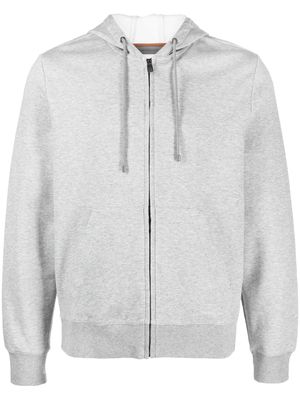 Corneliani drawstring zip-up hoodie - Grey
