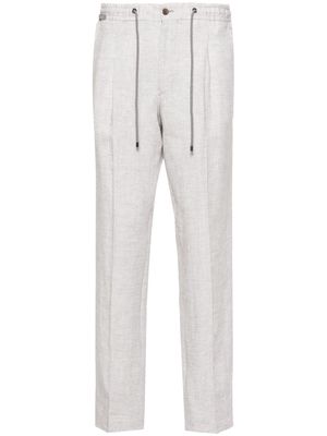 Corneliani elasticated-waist linen trousers - Grey