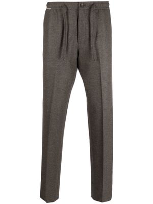 CORNELIANI elasticated-waist wool trousers - Brown
