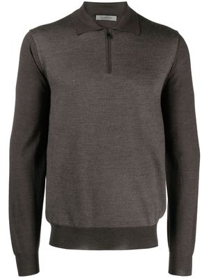 Corneliani fine-knit wool polo shirt - Brown