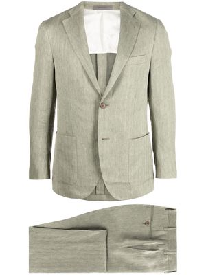Corneliani fitted single-breasted button suit - Green