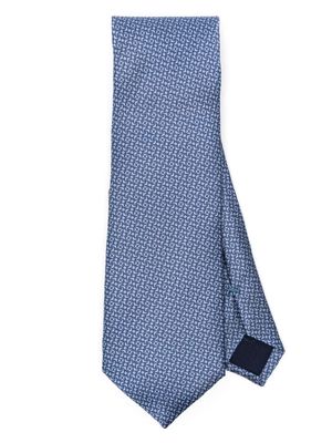 Corneliani floral-jacquard silk tie - Blue