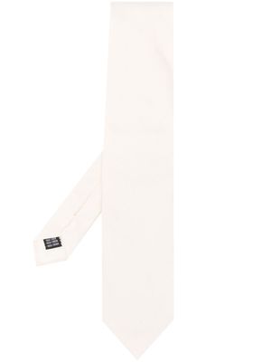 Corneliani geometric-embroidered silk tie - Neutrals