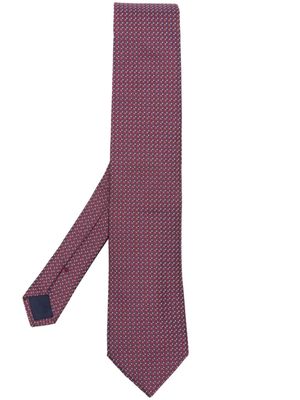 Corneliani geometric-print silk tie - Red