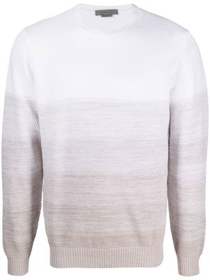 Corneliani gradient-effect knitted jumper - White