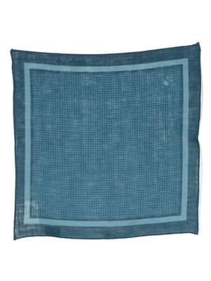 Corneliani graphic-print linen handkerchief - Blue