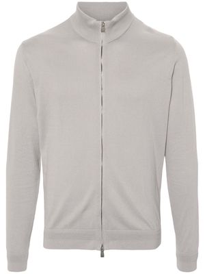 Corneliani high-neck cotton cardigan - Neutrals