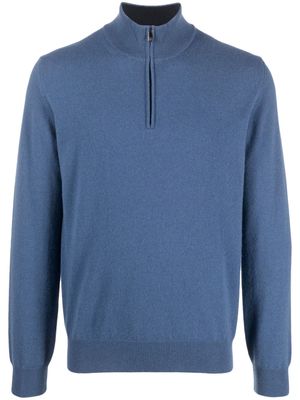 Corneliani high-neck ribbed-trim jumper - Blue