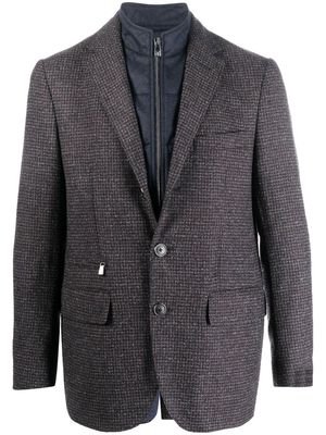 Corneliani houndstooth-print layered blazer - Grey