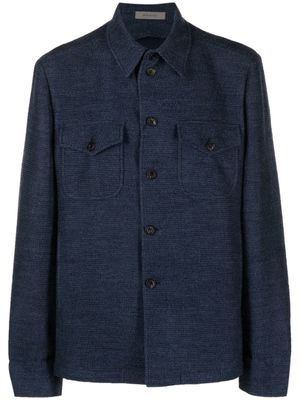 Corneliani jersey-knit long-sleeve shirt - Blue