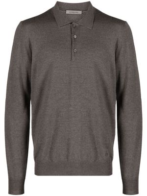 Corneliani knitted virgin wool polo shirt - Grey