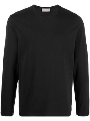 Corneliani logo-patch long-sleeve T-shirt - Black