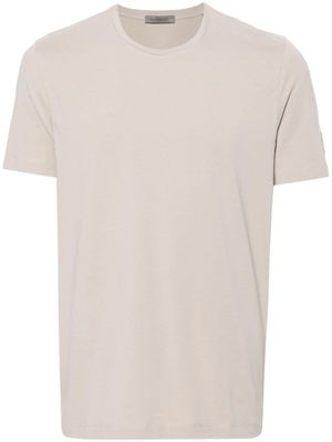 Corneliani logo-patch stretch-cotton T-shirt - Neutrals
