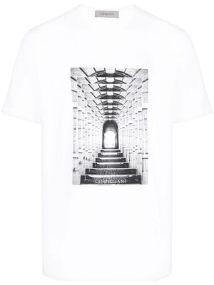 Corneliani logo-print cotton T-shirt - White