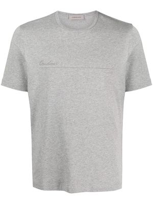 Corneliani logo print jersey T-shirt - Grey