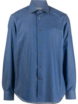 Corneliani long-sleeve denim shirt - Blue