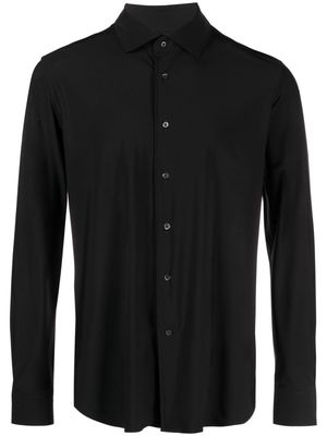 Corneliani long-sleeve stretch-design shirt - Black
