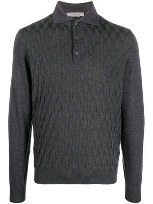 Corneliani long-sleeve wool polo shirt - Grey