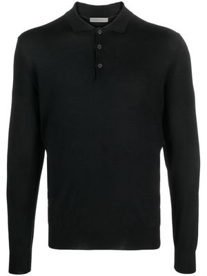 Corneliani long-sleeved polo shirt - Black