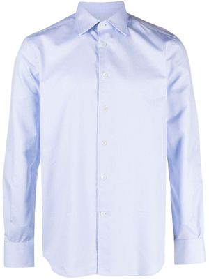 Corneliani micro-dot print cotton shirt - Blue