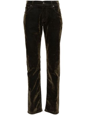 Corneliani mid-rise tapered velvet jeans - Green