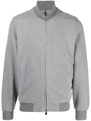 Corneliani mock-neck zip sweatshirt - Grey