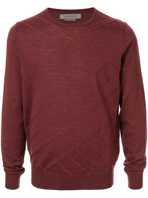 Corneliani multi-line detail fine knit sweater - Red