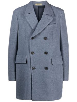 Corneliani notched-lapels double-breasted coat - Blue