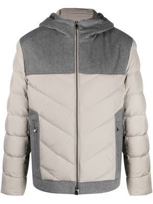 Corneliani panelled padded down jacket - Grey