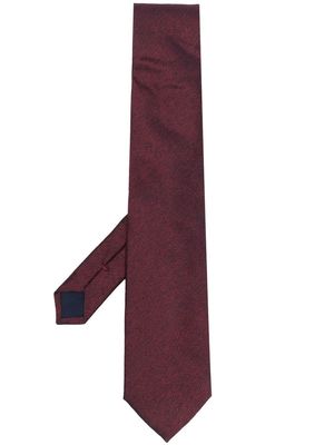 Corneliani patterned-jacquard silk tie - Red