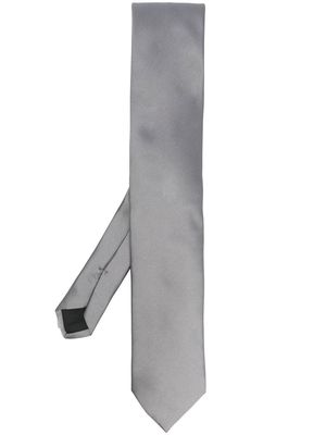 Corneliani plain silk tie - Grey