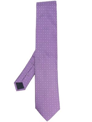 Corneliani polka dot-print silk tie - Purple