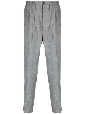 Corneliani Prince of Wales-print drawstring trousers - Grey