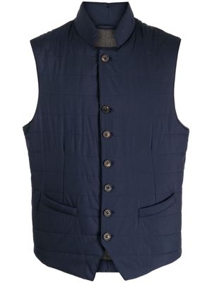 Corneliani quilted button-up gilet - Blue
