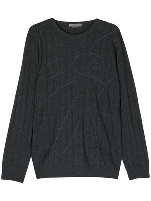 Corneliani ribbed-knit virgin wool jumper - Grey