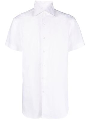 Corneliani shor-sleeve cotton-linen shirt - White