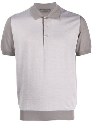 Corneliani short-sleeve cotton-silk polo shirt - Grey