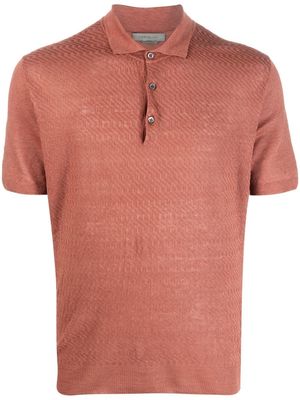 Corneliani short-sleeve linen polo shirt - Brown