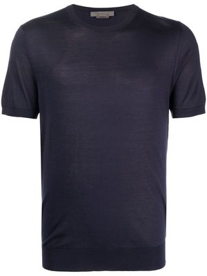 Corneliani short-sleeve silk T-shirt - Blue