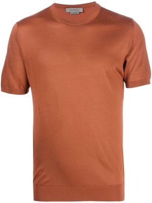 Corneliani short-sleeve silk T-shirt - Brown