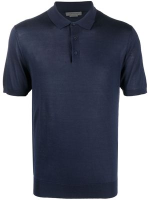 Corneliani silk short-sleeve polo shirt - Blue