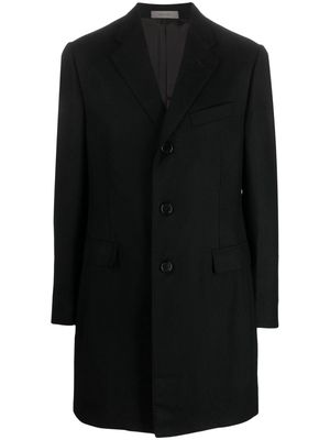 Corneliani single-breasted cashmere coat - Black