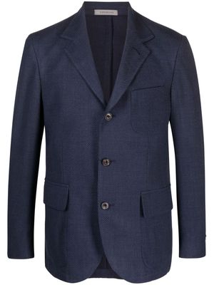 Corneliani single-breasted knitted blazer - Blue