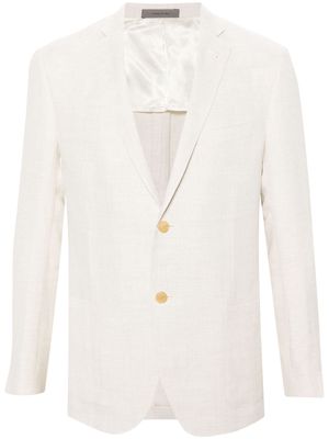 Corneliani single-breasted linen-blend blazer - Neutrals