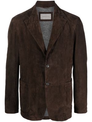 Corneliani single-breasted suede blazer - Brown