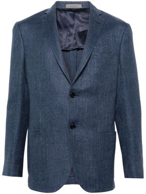 Corneliani single-breasted twill blazer - Blue