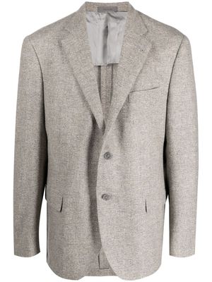 Corneliani single-breasted virgin-wool blend blazer - Grey